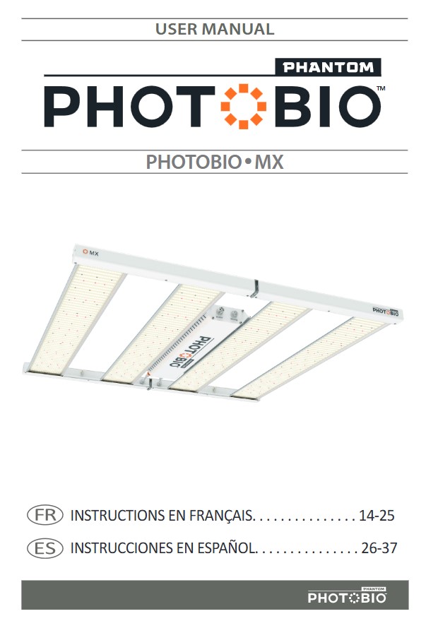 PHOTOBIO MX - Instructions